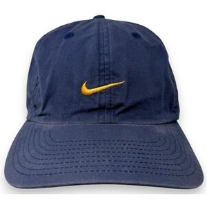 Vintage Nike Tiger Wood Golf Hat Mens Blue Yellow Swoosh Cotton Twill 90s